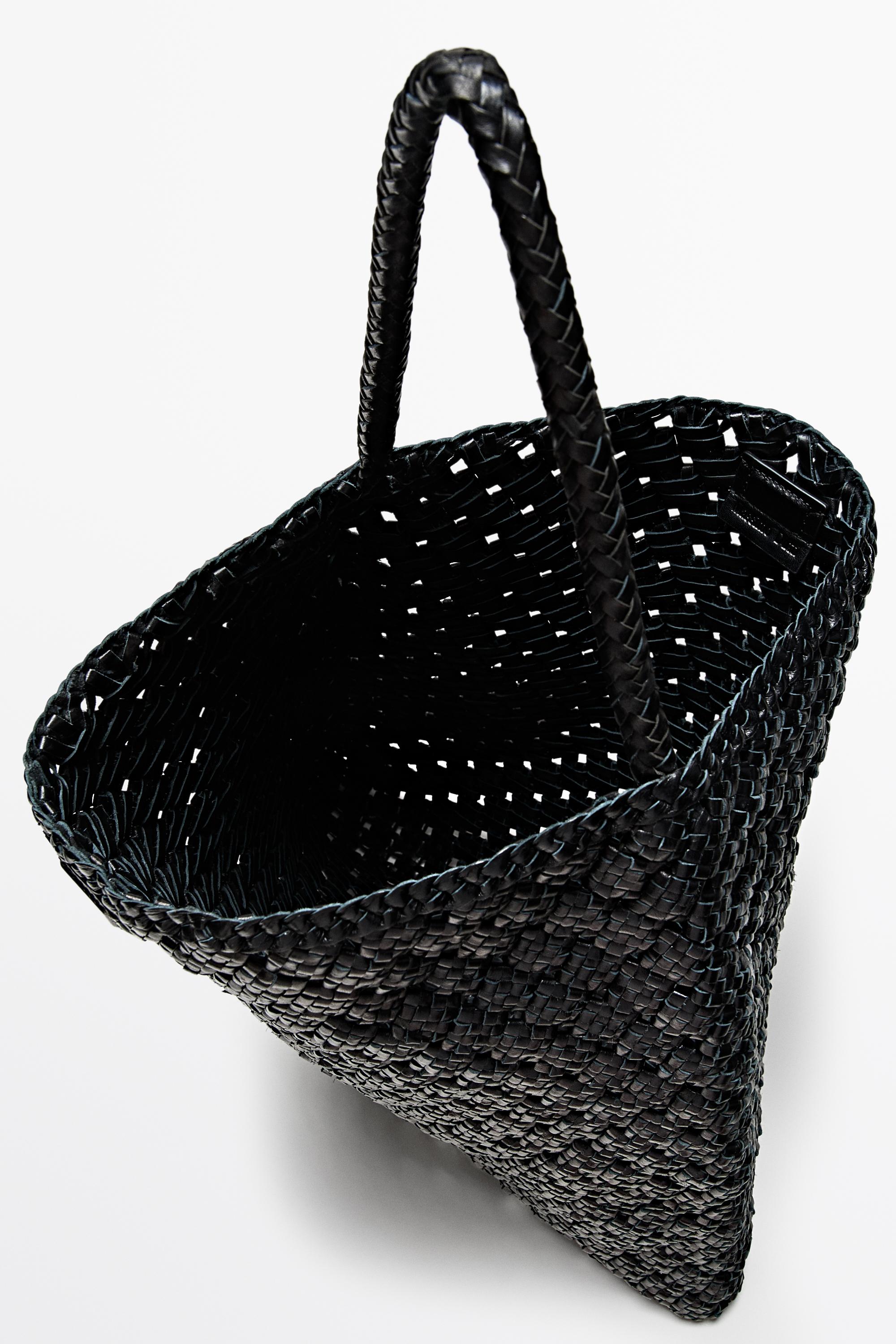 Braided nappa leather bag